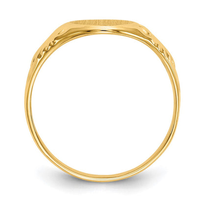 14K Gelbgold Siegelring mit geschlossener Rückseite, 10,0x7,5mm