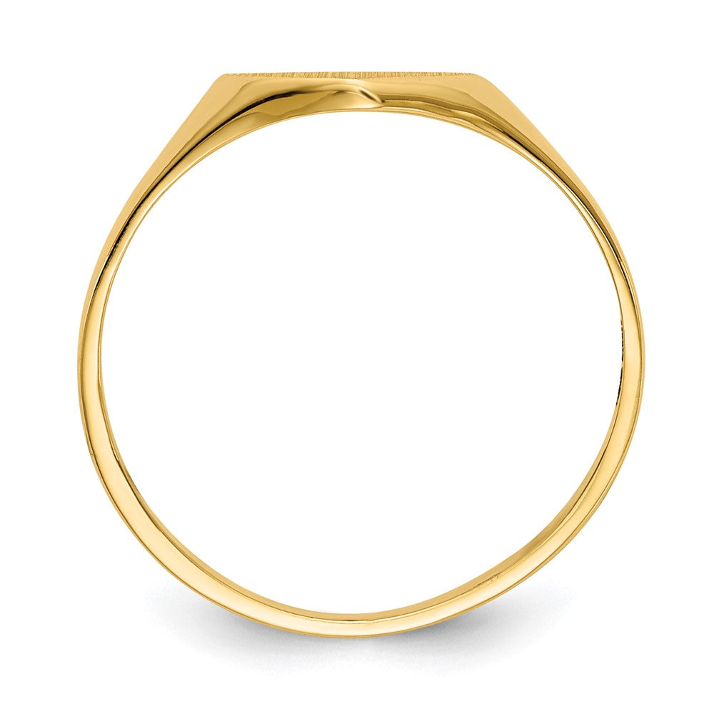 14K Gelbgold Siegelring mit Herz, 5,5x7,5 mm, geschlossene Fassung
