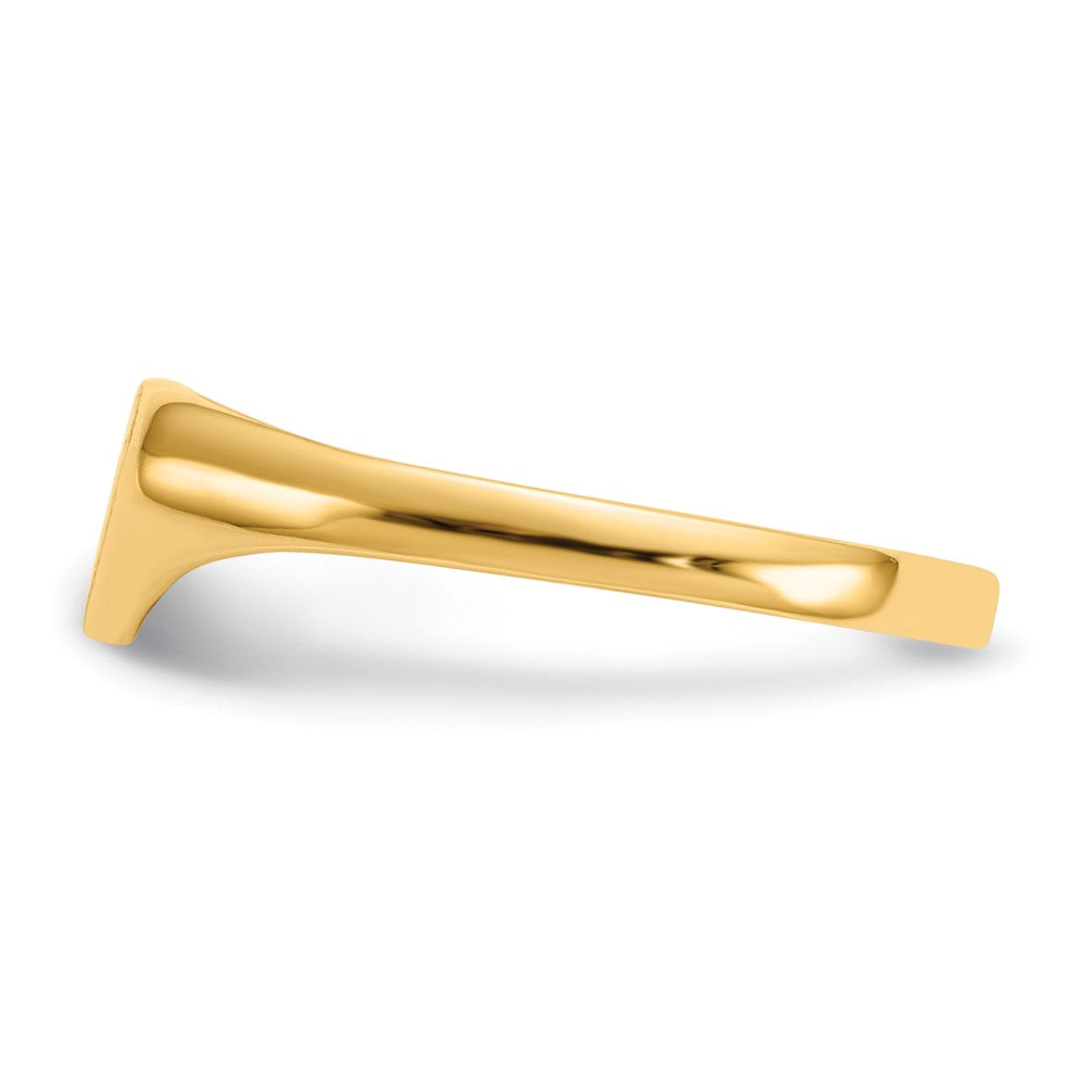 14K Gelbgold Siegelring mit Herz, 5,5x7,5 mm, geschlossene Fassung