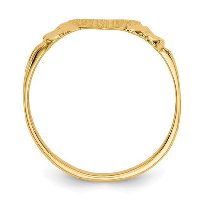 14K Gelbgold Siegelring mit geschlossener Fassung für Kinder, Herz, 8,0x8,5mm