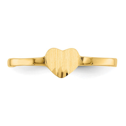 14K Gelbgold Siegelring mit Herzform