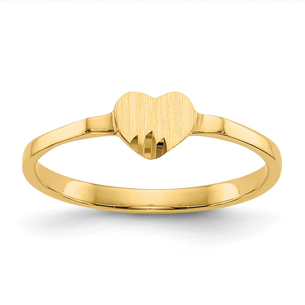 14K Gelbgold Siegelring mit Herzform