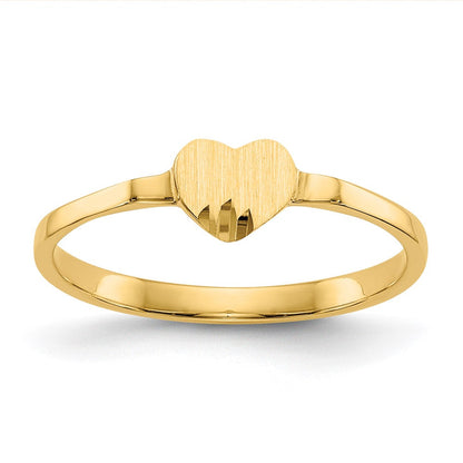 14K Gelbgold Siegelring mit Herzform