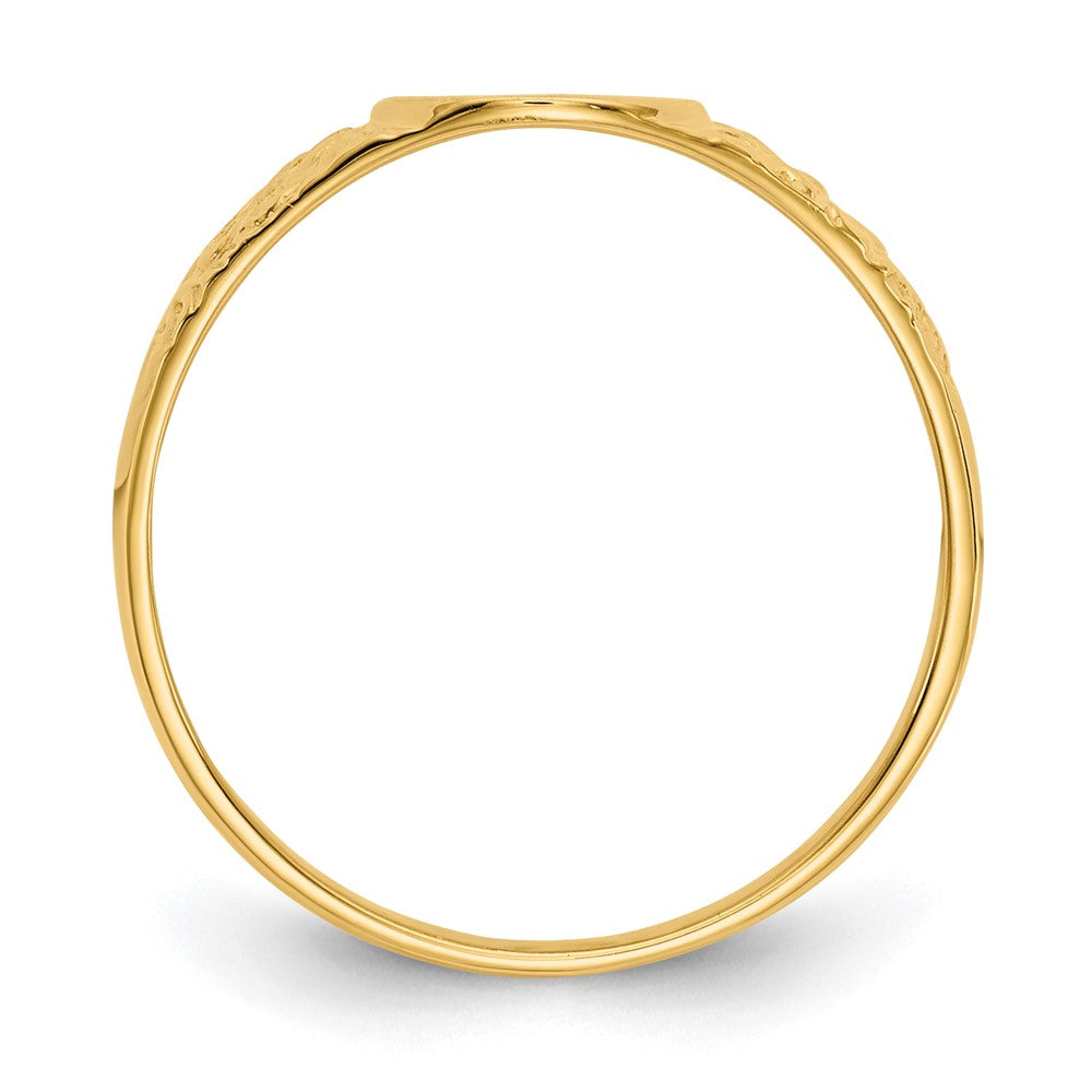 14K Gelbgold Siegelring mit geschlossener Fassung, 8,0x7,0mm