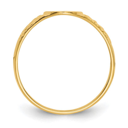 14K Gelbgold Siegelring mit geschlossener Fassung, 8,0x7,0mm
