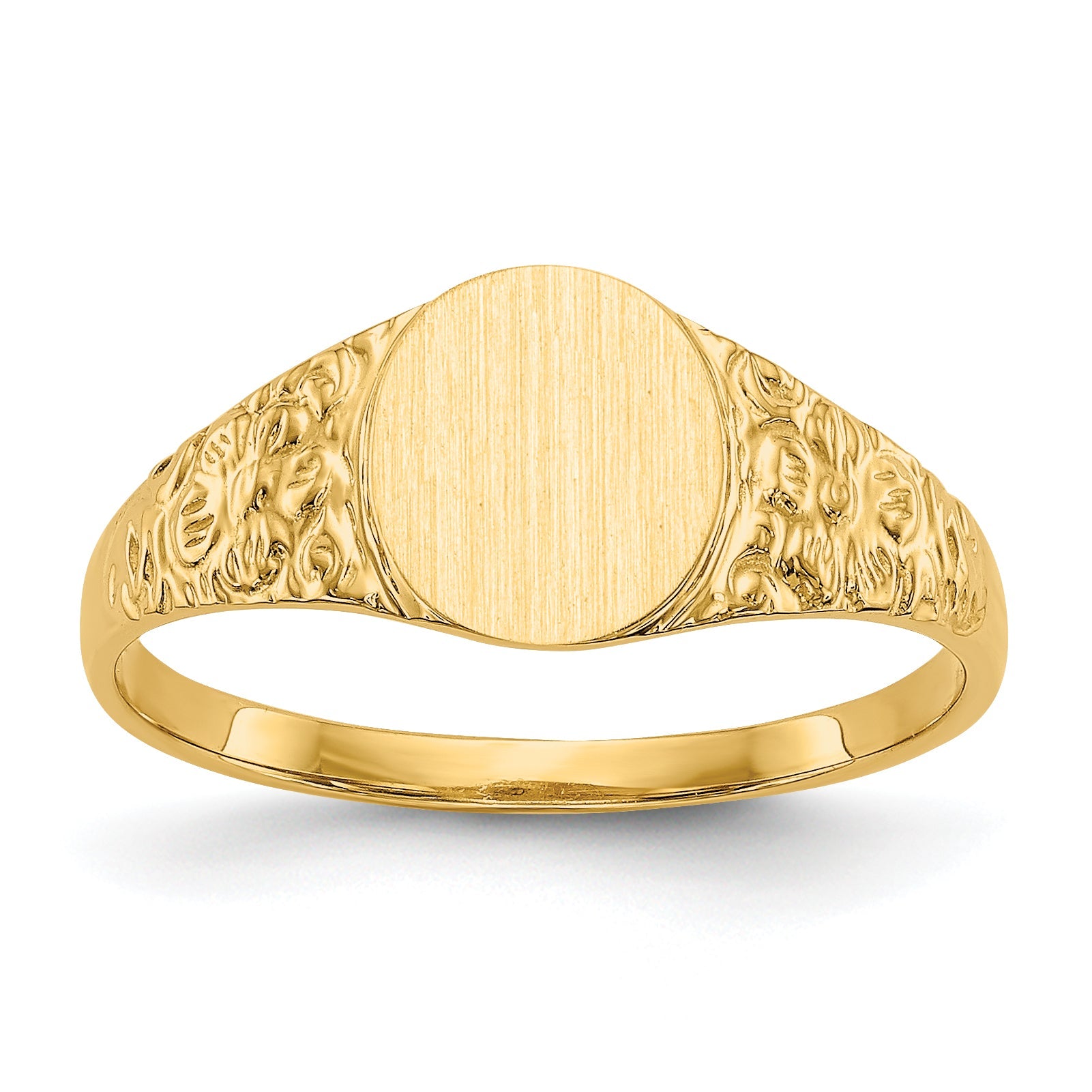 10K Gelbgold 8.0x7.0mm Geschlossen Rückseite Siegel Ring
