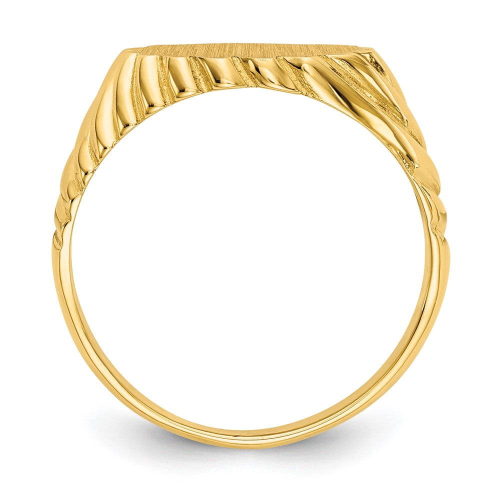 14K Gelbgold Siegelring, offene Fassung, 7,5x10,0mm