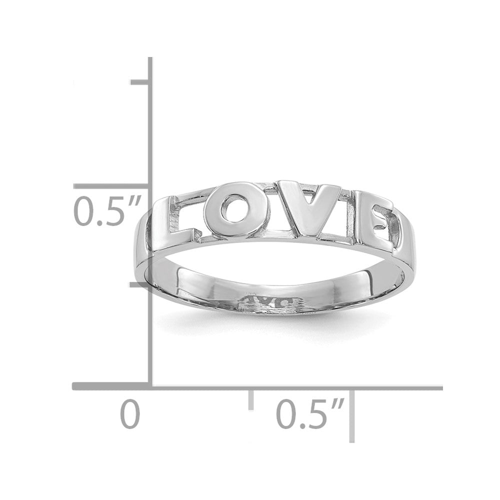 14K Weißgold Liebe Ring