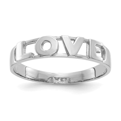 14K Weißgold Liebe Ring