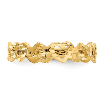 14K Gelbgold Herzring
