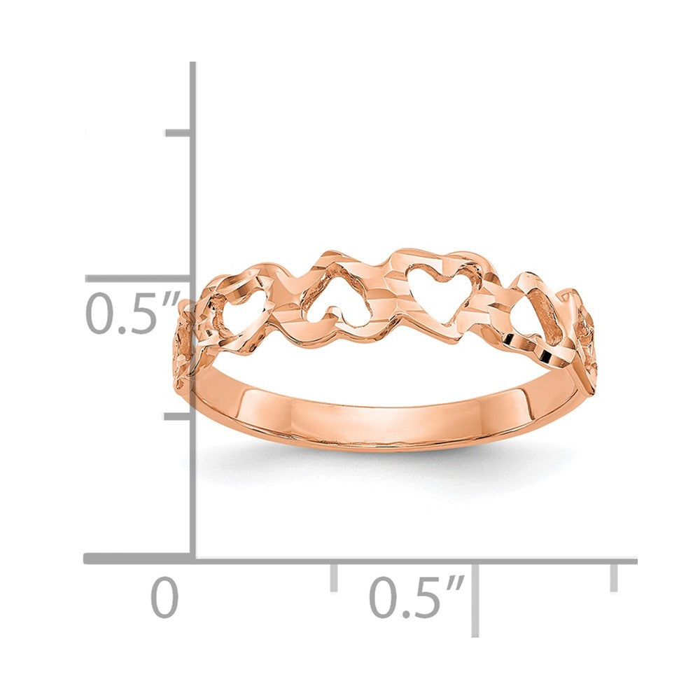14K Roségold Herz Ring