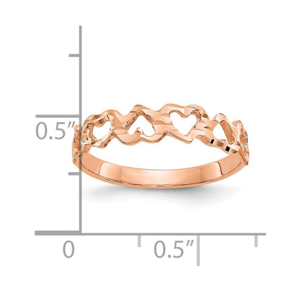 14K Roségold Herz Ring
