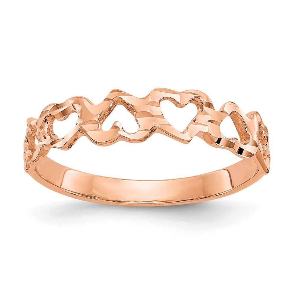 14K Roségold Herz Ring