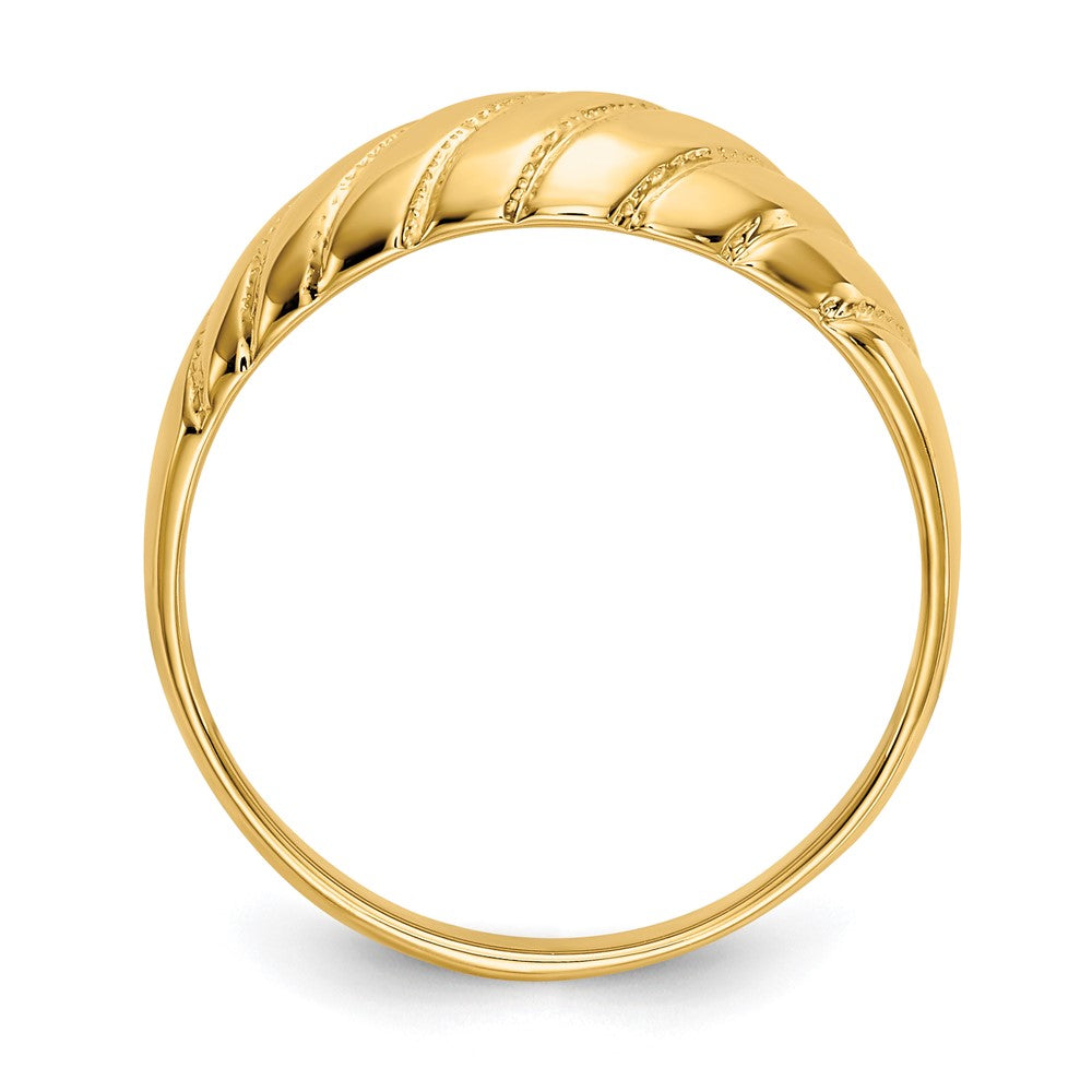 14K Gelbgold polierter Ring mit gewelltem Wulstdesign