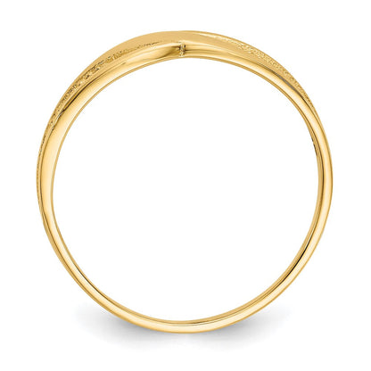 14K Gelbgold polierter Filigran-Ring