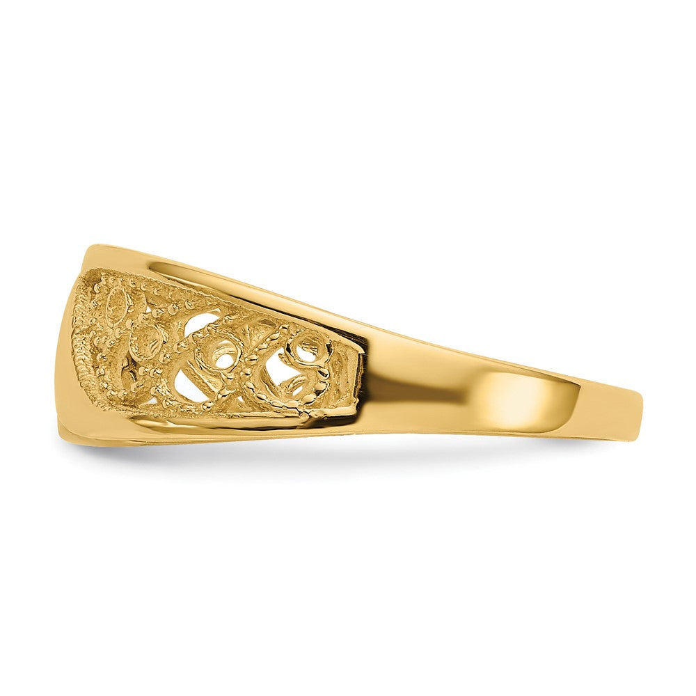 14K Gelbgold polierter Filigran-Ring