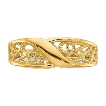 14K Gelbgold polierter Filigran-Ring