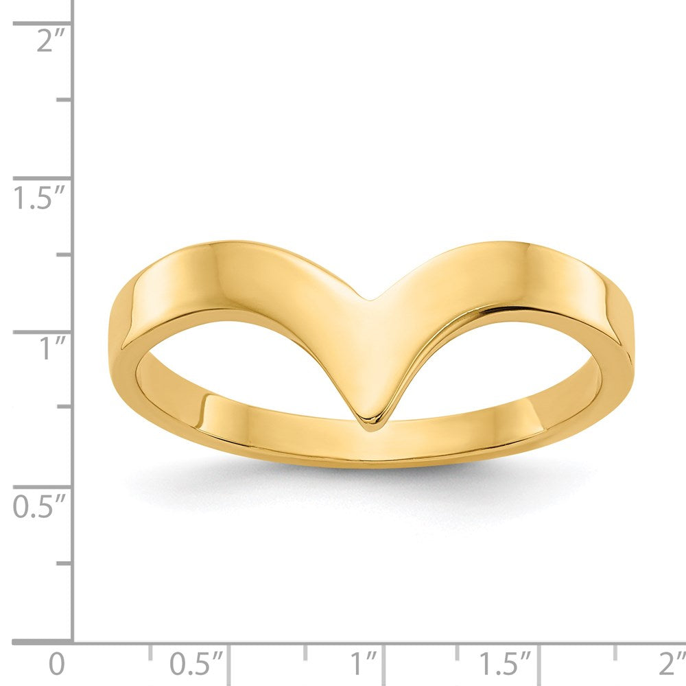 14K Gelbgold Poliert Chevron-Ring