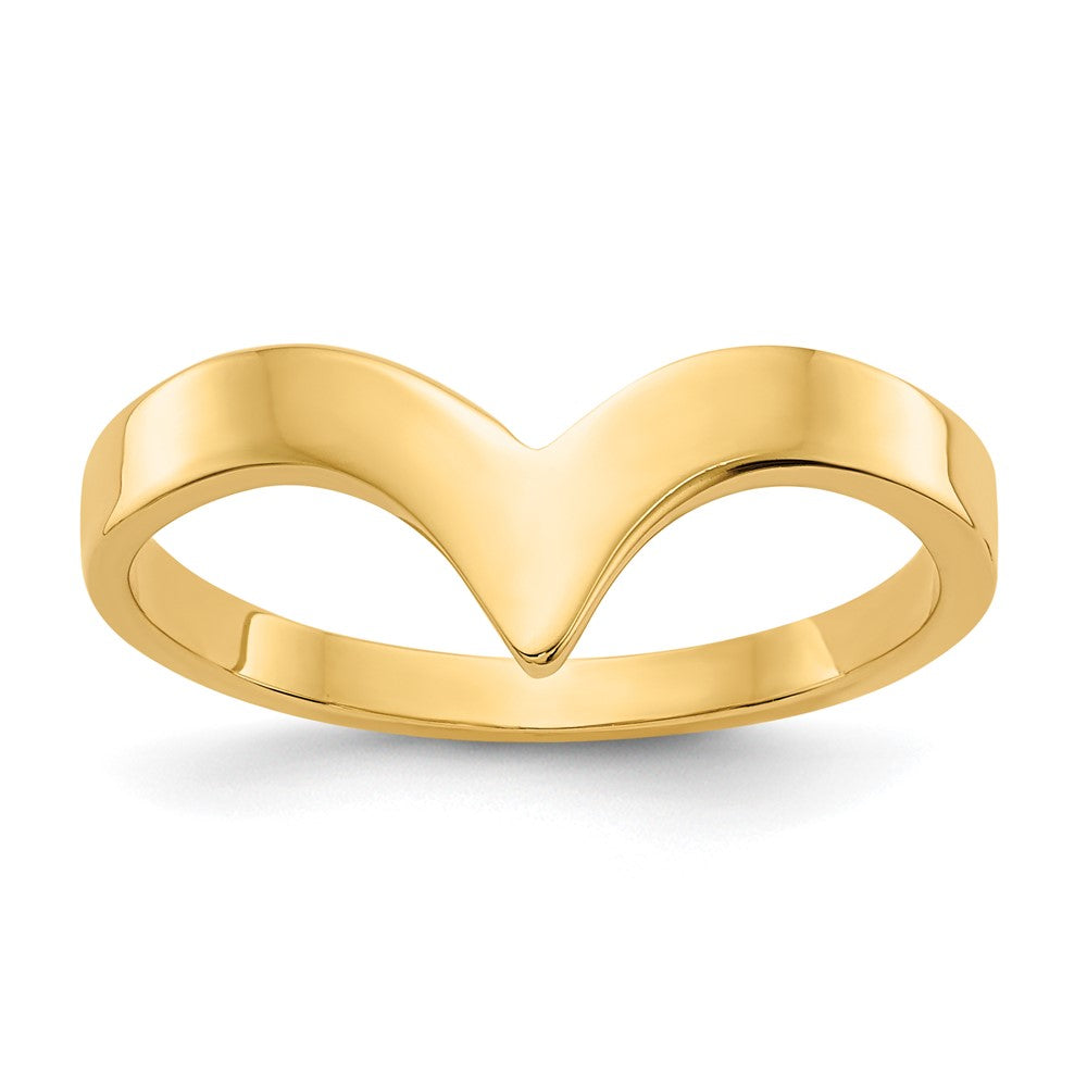 14K Gelbgold Poliert Chevron-Ring