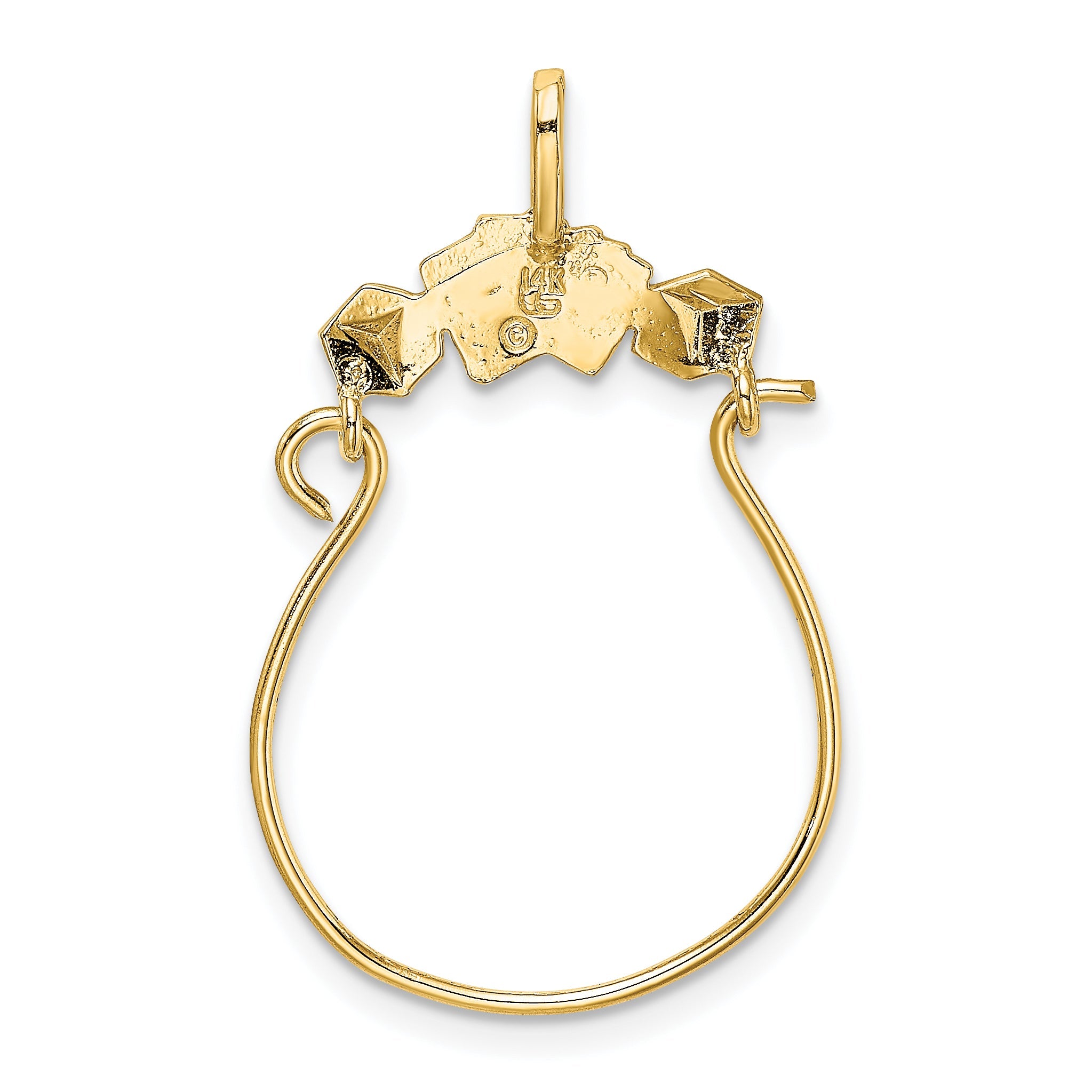 14K Gelbgold Cards und Dice Charm Halter
