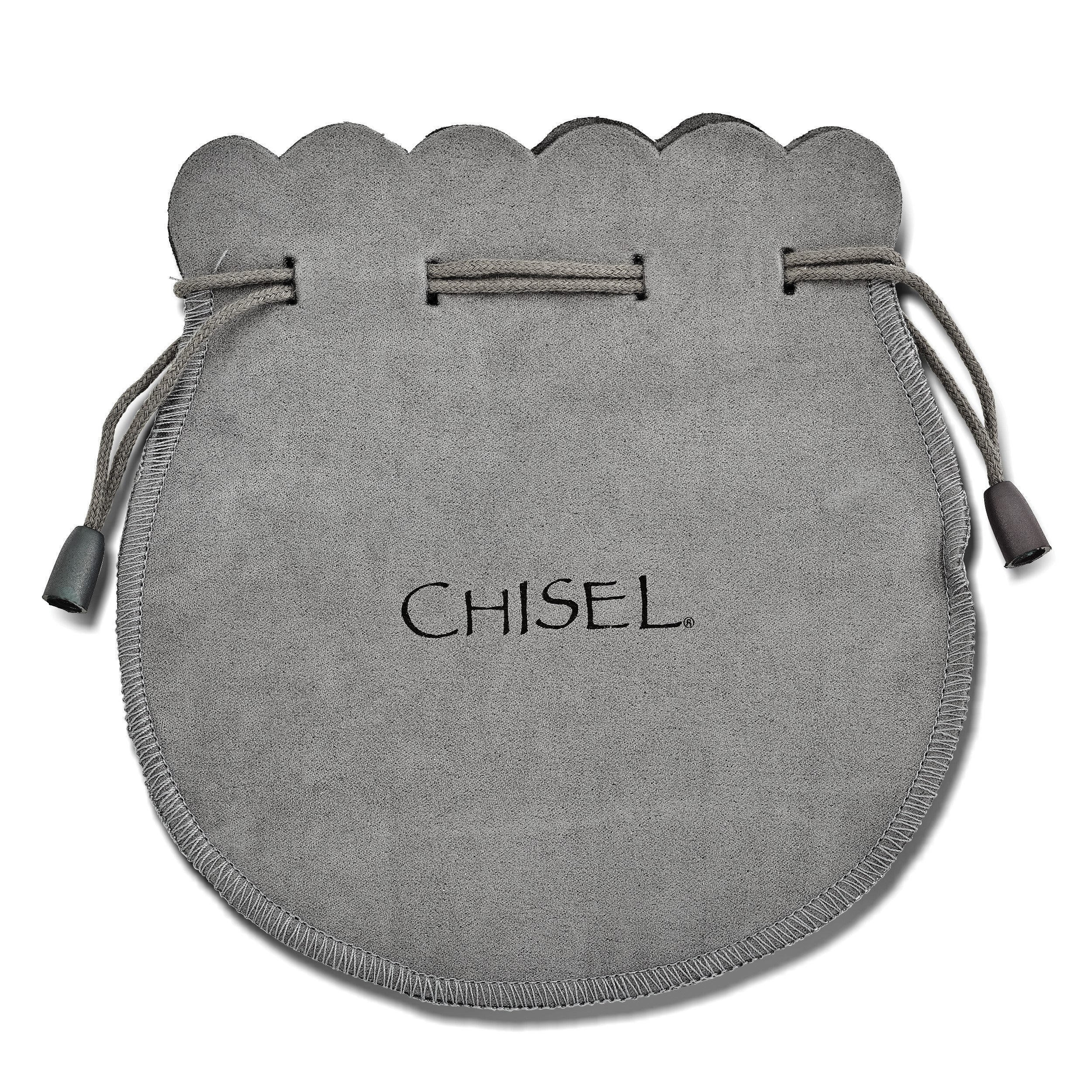 Edelstahl Chisel Poliert Schwarz Stoff Verstellbar Id Armband