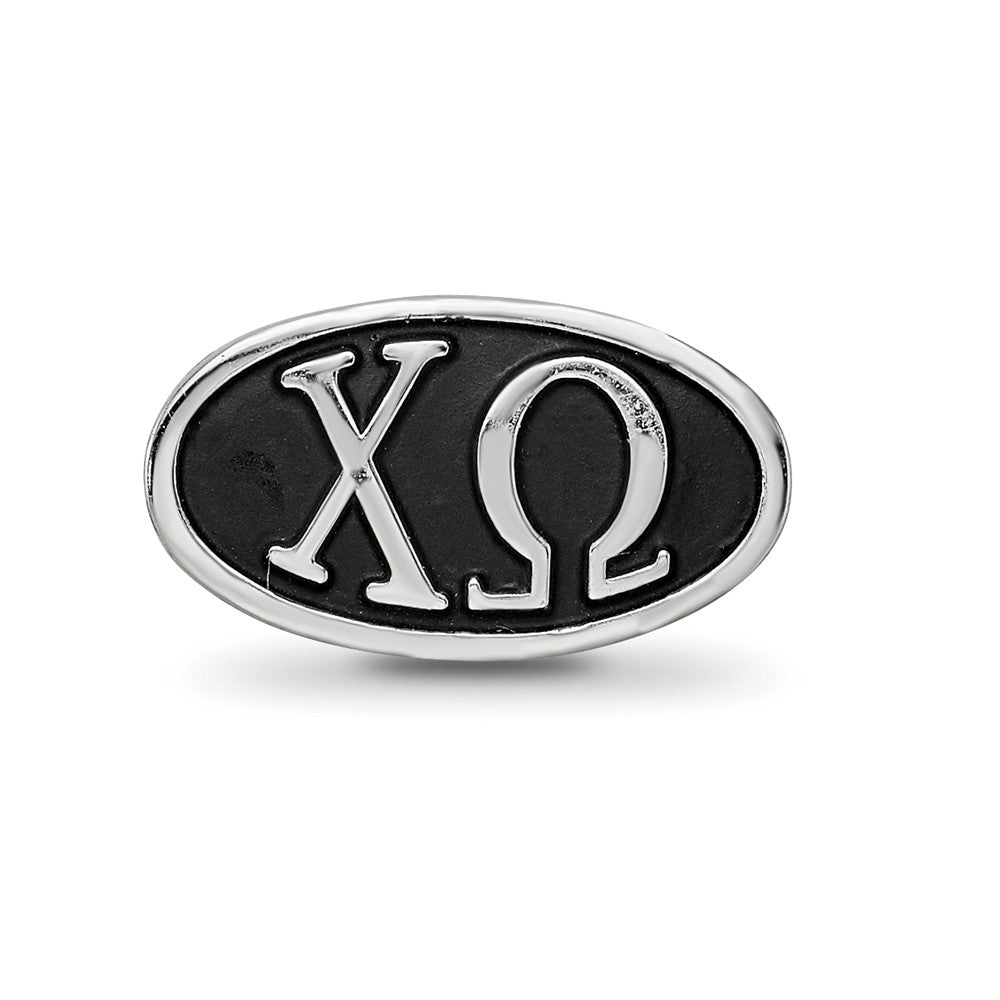 Sterlingsilber Logoart 15.25mm Chi Omega Oval Greek Buchstaben Perle
