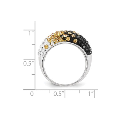 Sterlingsilber Kristall Ring (size 6 Nur)