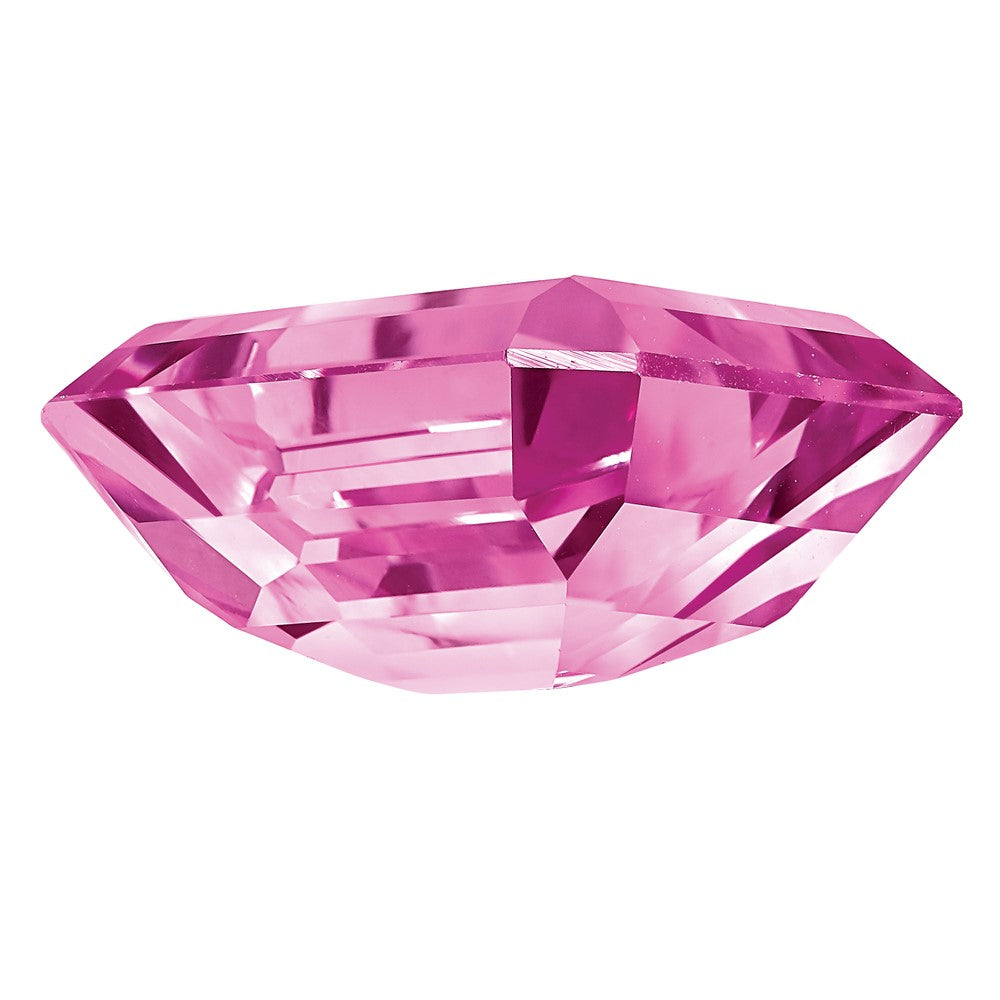 Edelstein Erzeugt Rosa Saphir 6x4mm Smaragdschliff