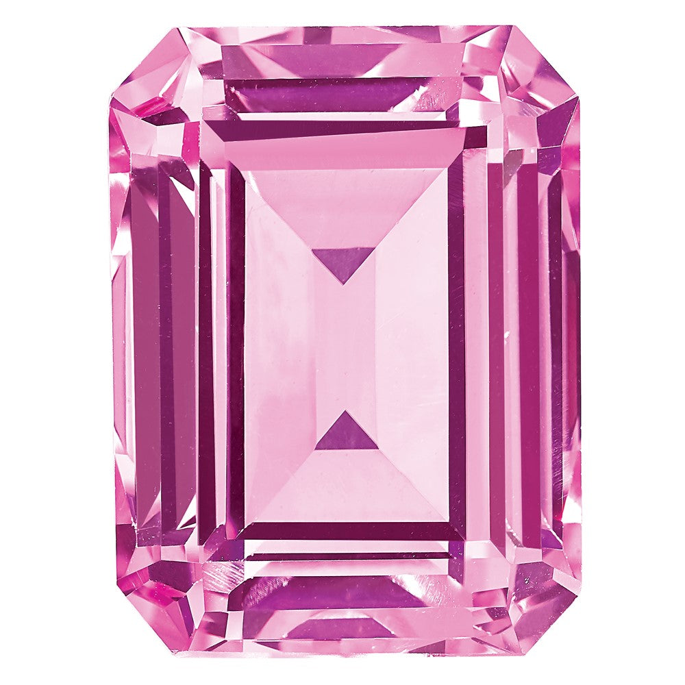 Edelstein Erzeugt Rosa Saphir 9x7mm Smaragdschliff