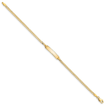 Massiv 14K Gelbgold Baby Panzer Id Armband