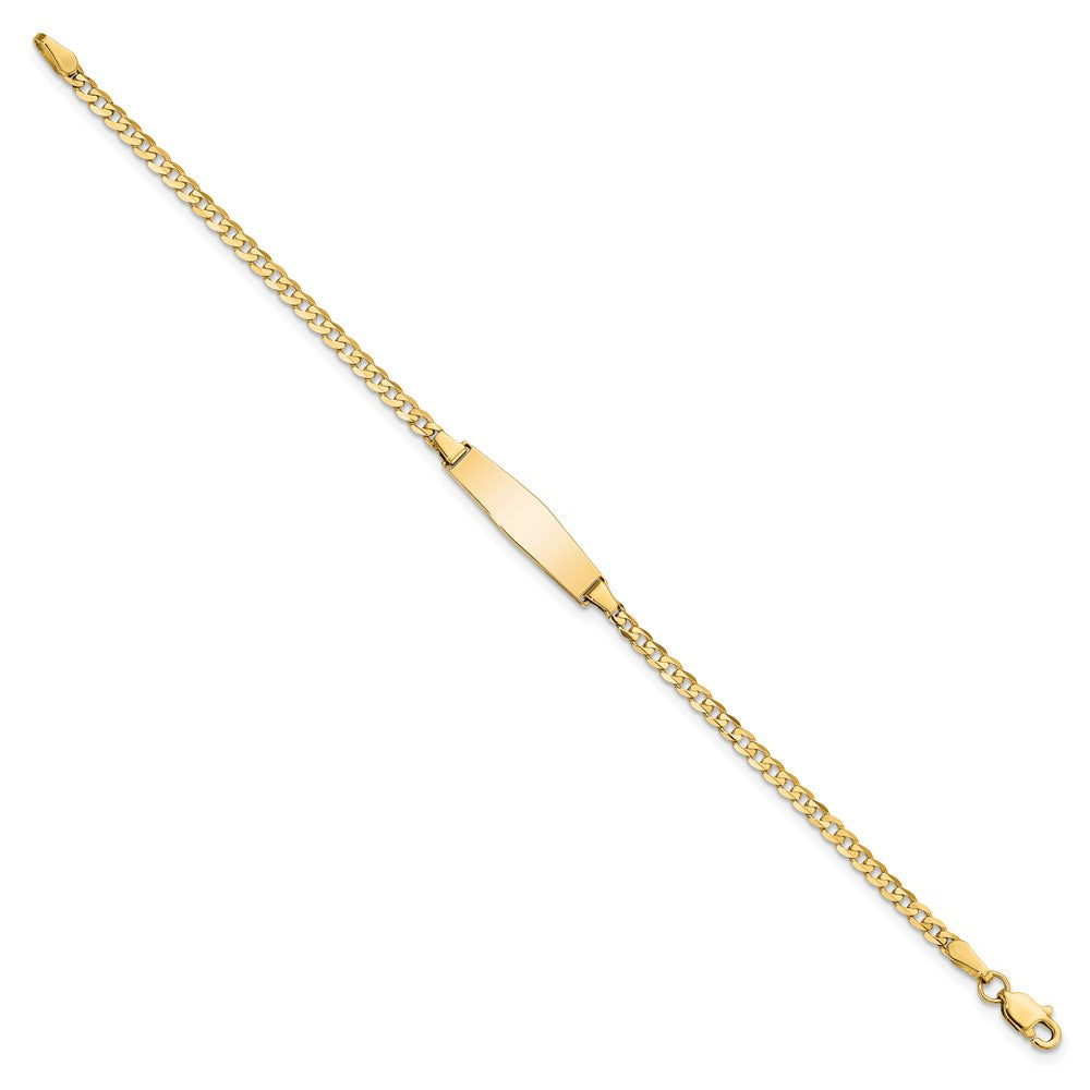 Massiv 14K Gelbgold Baby Weich Diamant Form Panzer Id Armband