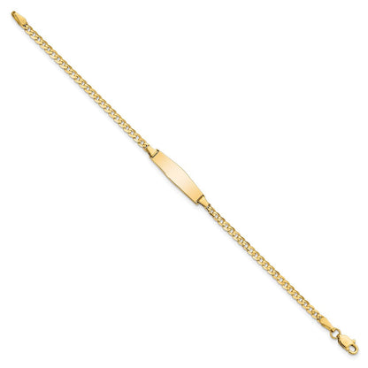 Massiv 14K Gelbgold Baby Weich Diamant Form Panzer Id Armband