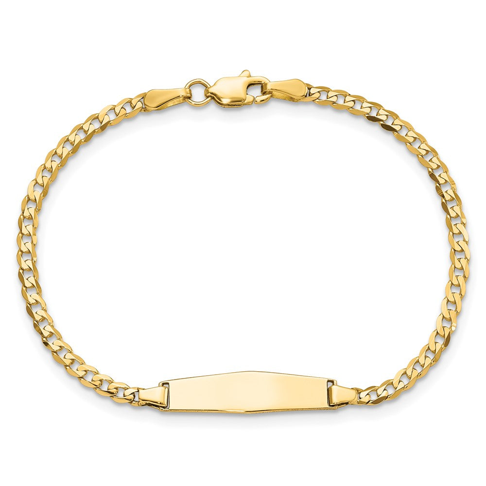 Massiv 14K Gelbgold Baby Weich Diamant Form Panzer Id Armband
