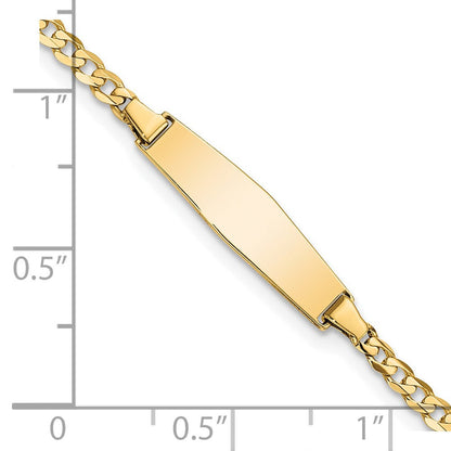 Massiv 14K Gelbgold Baby Weich Diamant Form Panzer Id Armband