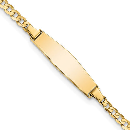 Massiv 14K Gelbgold Baby Weich Diamant Form Panzer Id Armband