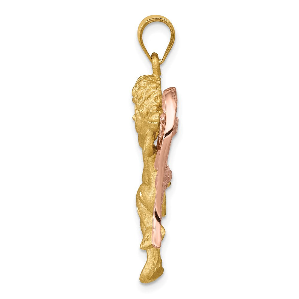 14K Bicolor Gold Engel-Anhänger