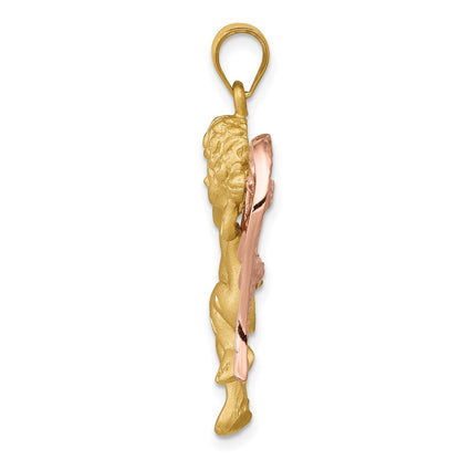 14K Bicolor Gold Engel-Anhänger