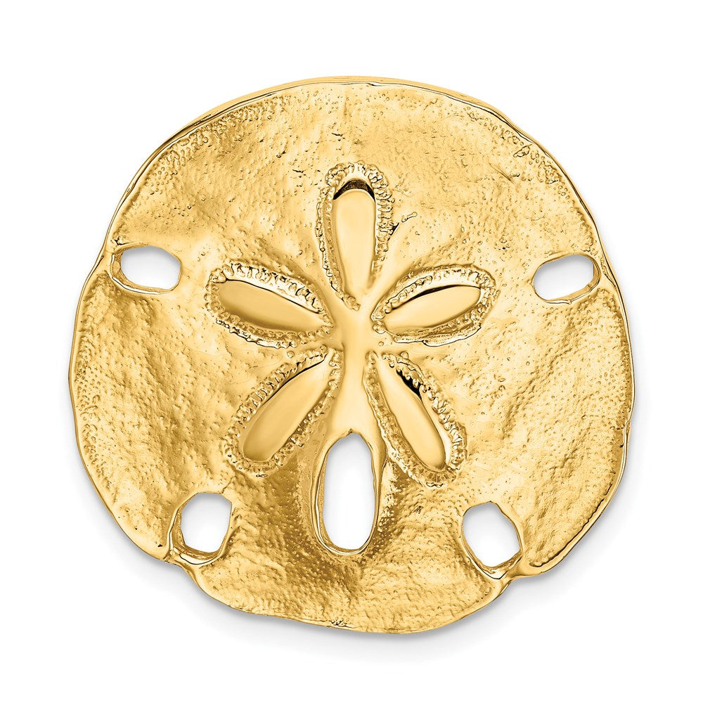 14K Gelbgold Poliert Passt Up To 8mm auf Both Klein Sand Dollar Anhänger