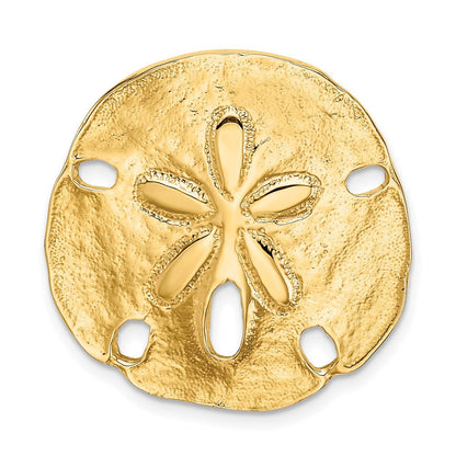 14K Gelbgold Poliert Passt Up To 8mm auf Both Klein Sand Dollar Anhänger