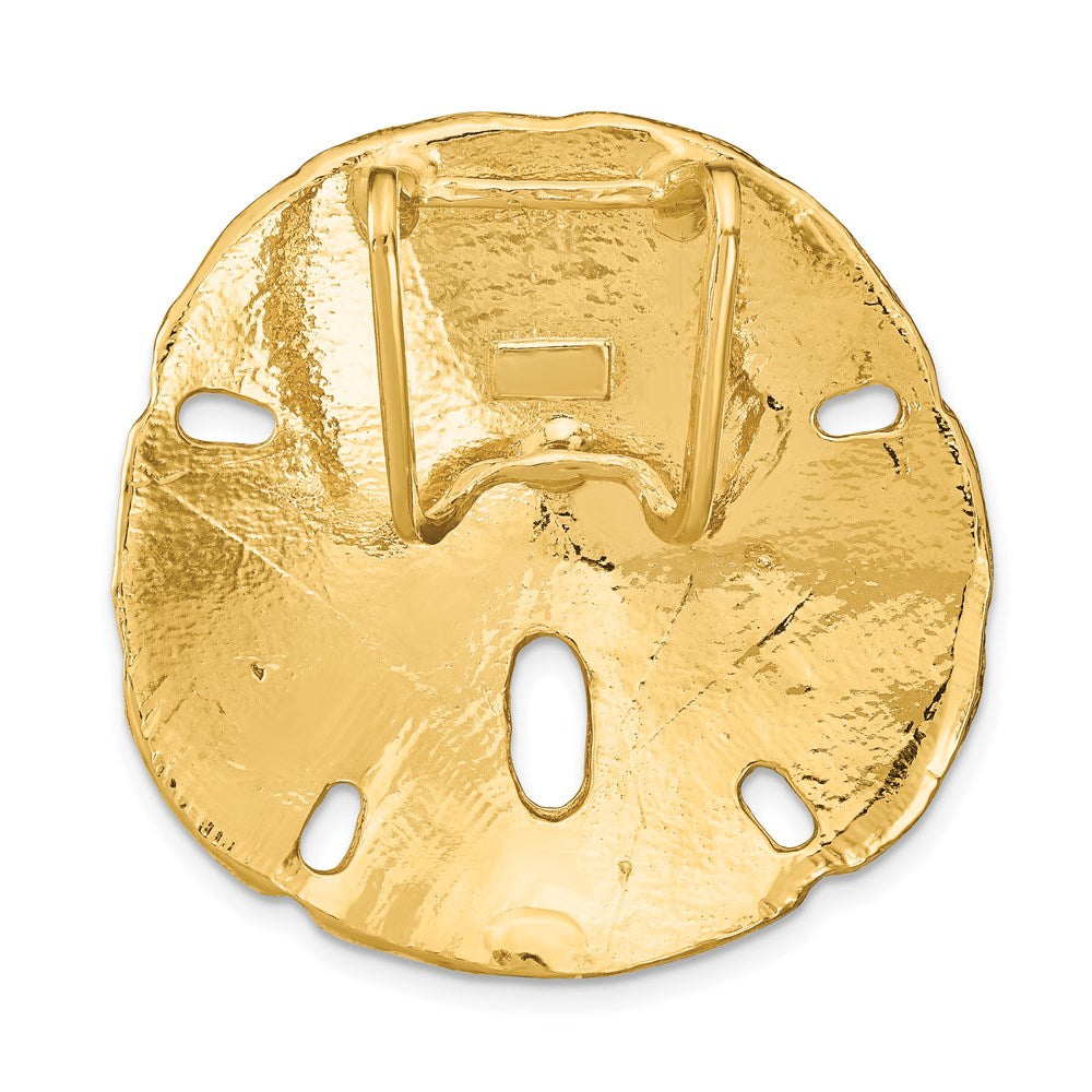 14K Gelbgold Passt Up To 8mm und 10mm Mittel Sand Dollar Anhänger