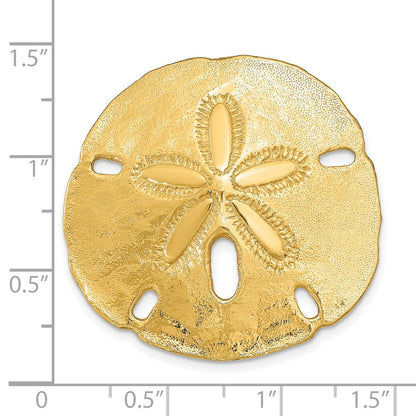 14K Gelbgold Passt Up To 8mm und 10mm Mittel Sand Dollar Anhänger