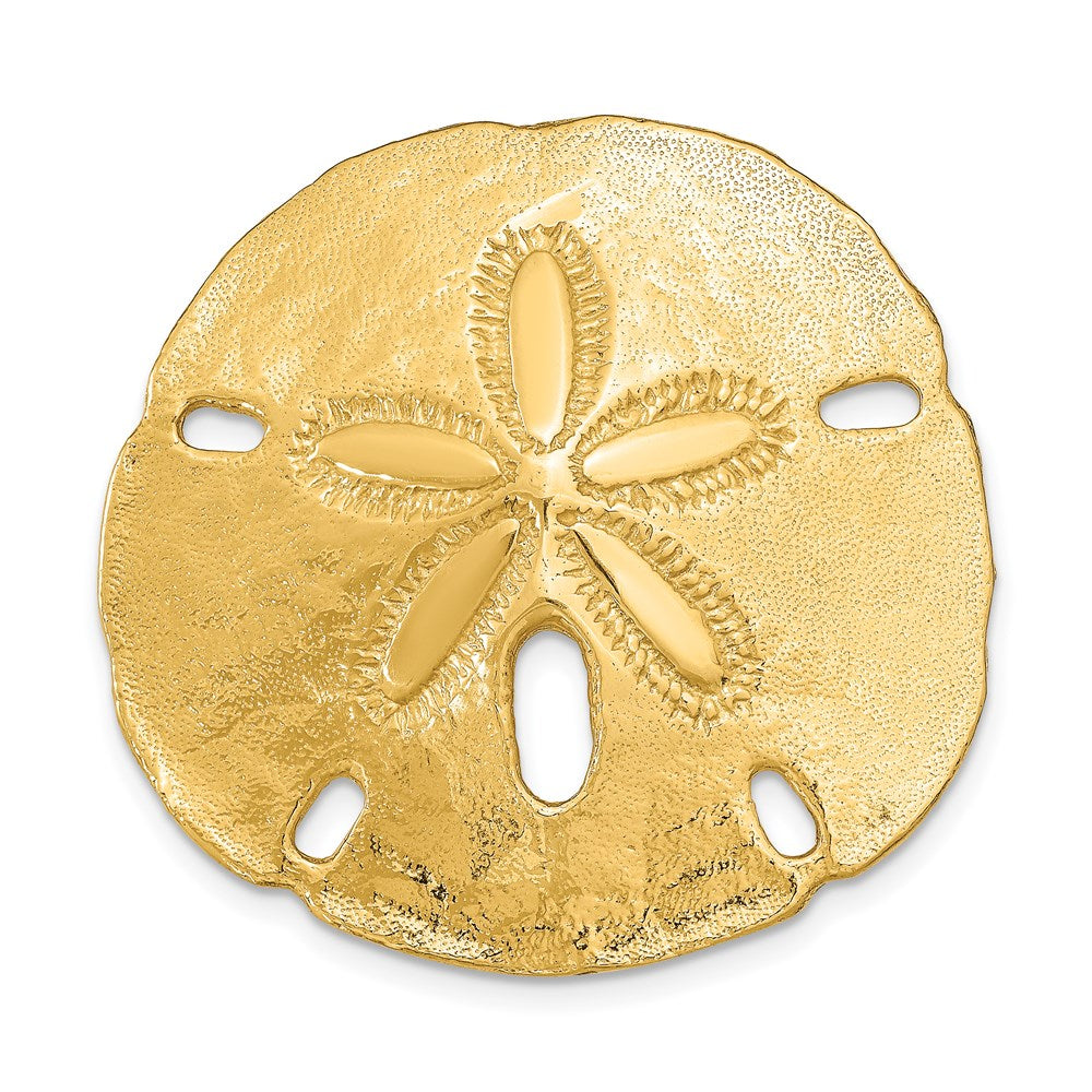 14K Gelbgold Passt Up To 8mm und 10mm Mittel Sand Dollar Anhänger