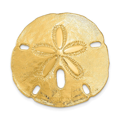 14K Gelbgold Passt Up To 8mm und 10mm Mittel Sand Dollar Anhänger