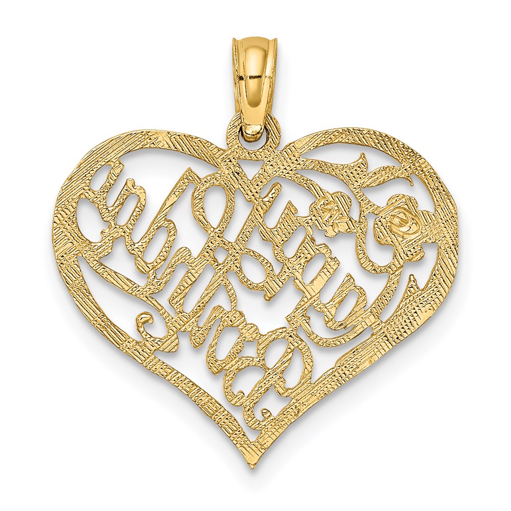 14K Gelbgold Massiv HAPPY BIRTHDAY Herz-Charm