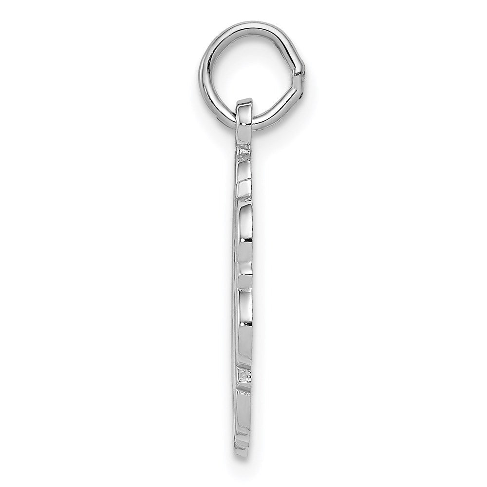 14K Weißgold massiver polierter Braut-und-Bräutigam-Charm