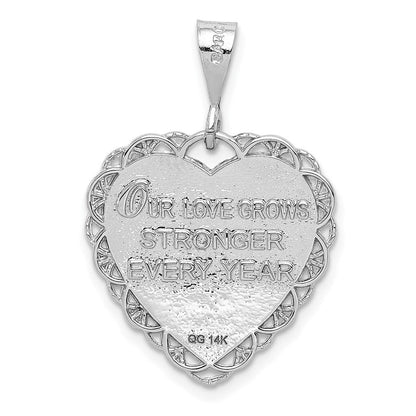 14K Weißgold Reversible Charm „50. Jubiläum“