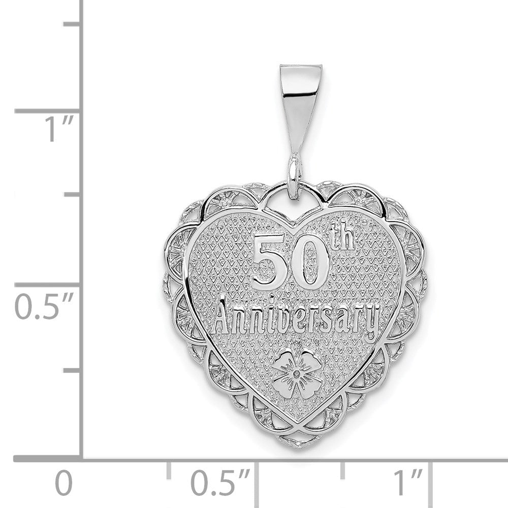 14K Weißgold Reversible Charm „50. Jubiläum“