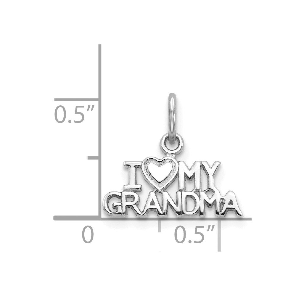 14K Weißgold I Herz My Oma Charm