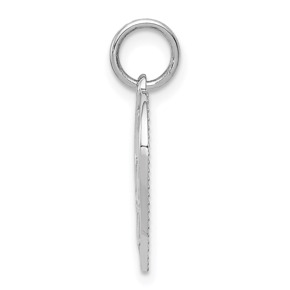 14k Weißgold polierter Charm „DADDYS LITTLE GIRL" in Herzform