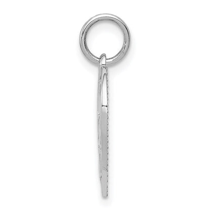 14k Weißgold polierter Charm „DADDYS LITTLE GIRL" in Herzform